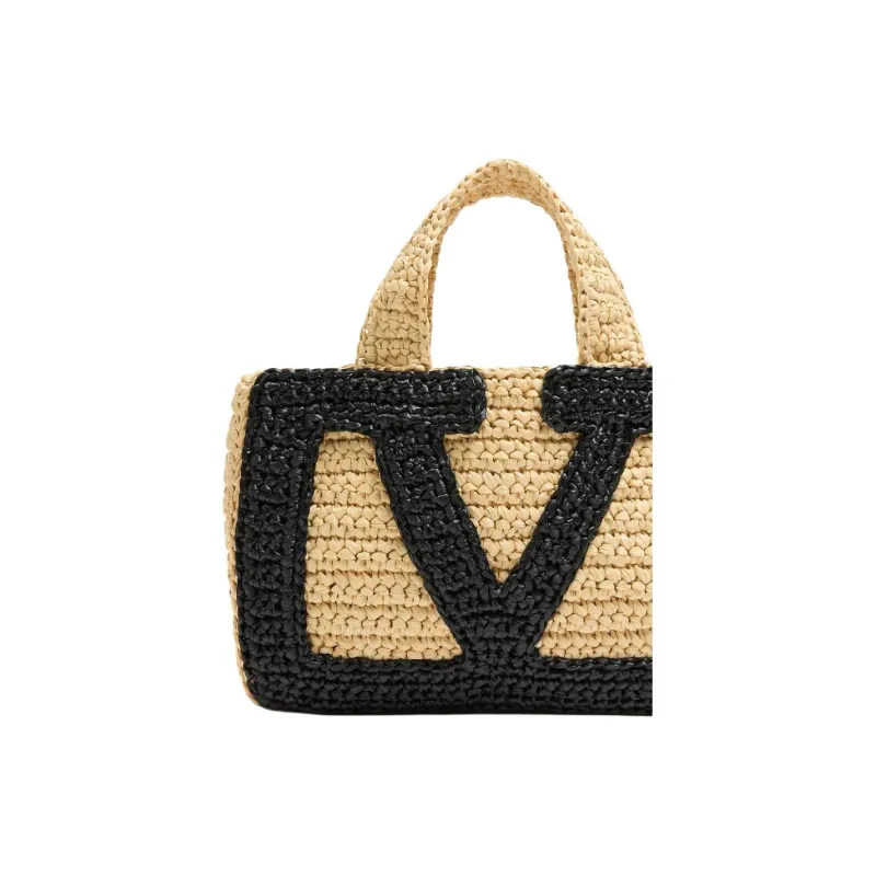 Valentino Fabric Handbag Small Size Women's Natural-3