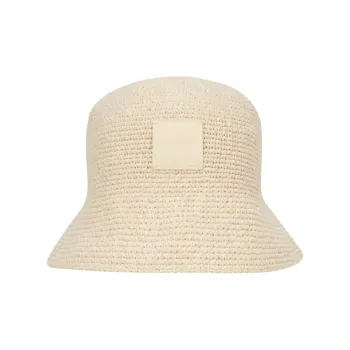 CALVIN KLEIN 100% Cotton Bucket Hats Women's Light Beige Yellow