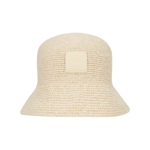 CALVIN KLEIN 100% Cotton Bucket Hats Women's Light Beige Yellow