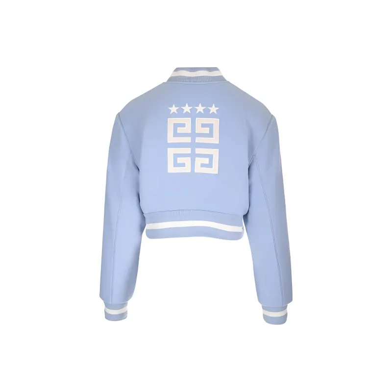 Givenchy 4G Stars Cropped Varsity Jacket 'Light Blue'-1