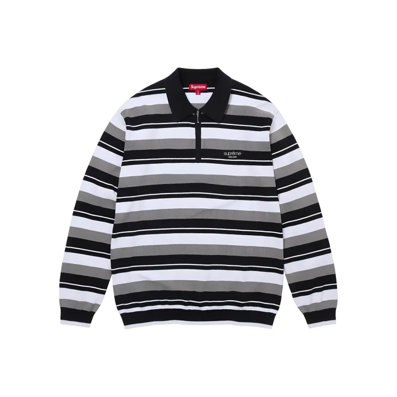 Supreme Stripe Zip L/S Polo-1