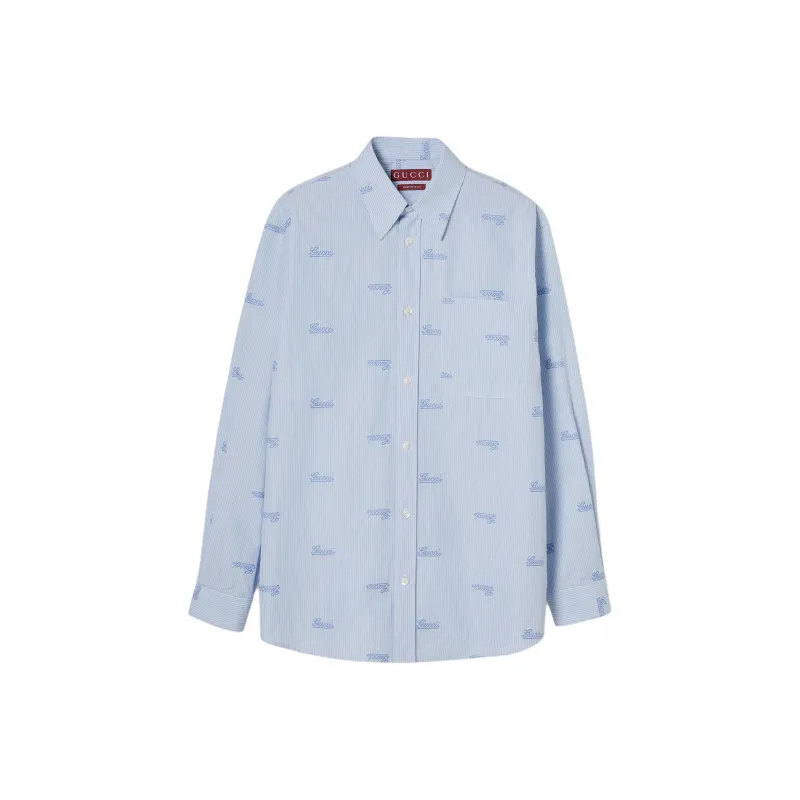 GUCCI Embroidered logo Striped Shirt-0