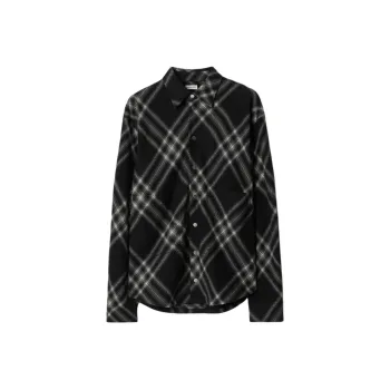 Burberry Two-tone Checkered Wool Shirt