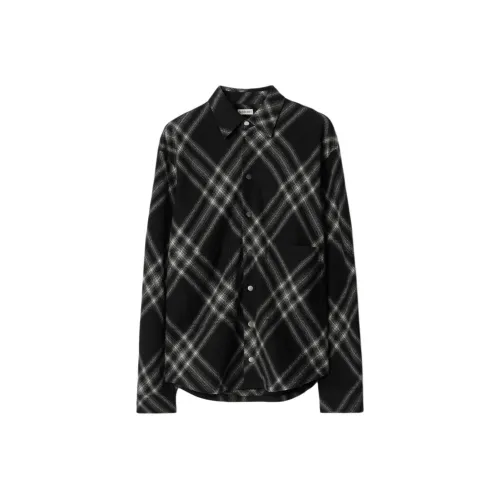 Burberry Two-tone Checkered Wool Shirt