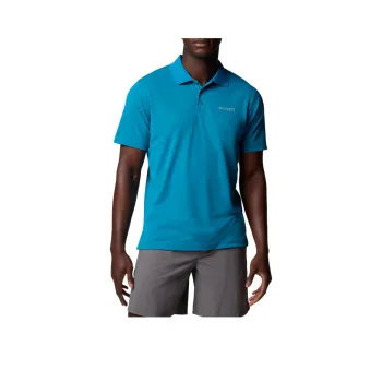Columbia PFG Freezer Omni-Shade Omni-Freeze Omni-Wick Polo Shirt Men's Blue