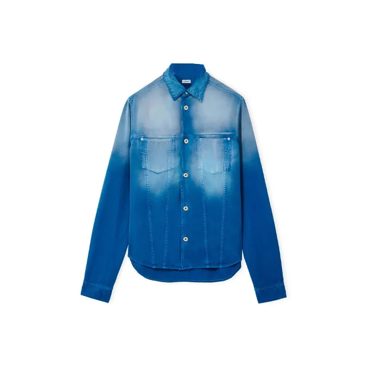 LOEWE Sunbleach Denim Regular Fit Overshirt Shirt-0