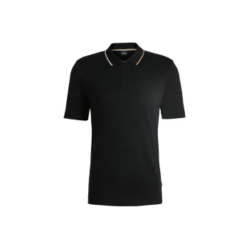 HUGO BOSS Half zip Interlock weave Polo Shirt