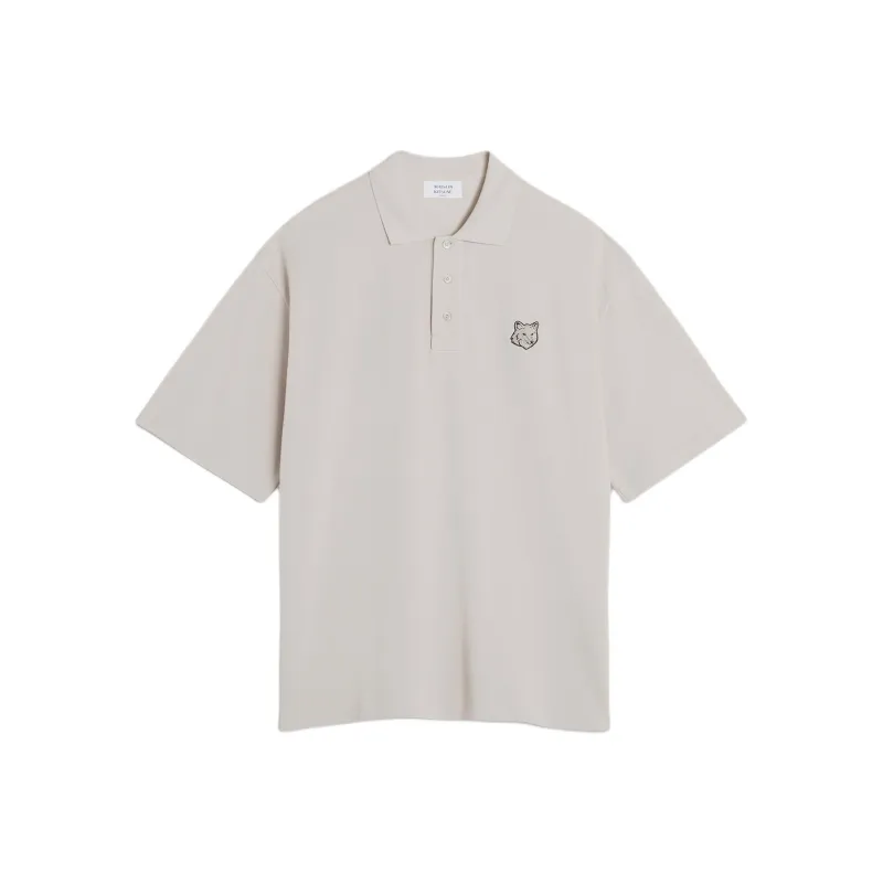 Maison Kitsune Bold Fox Head Patch Oversized Polo Shirt-0
