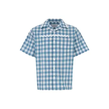PRADA Check Pattern Short Sleeved Shirt