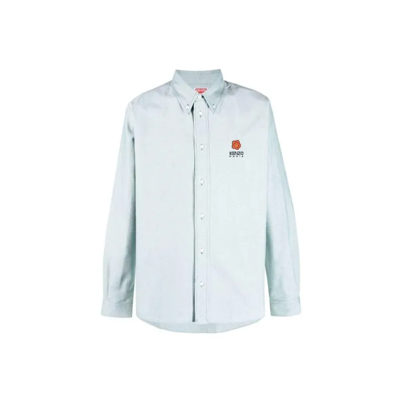 KENZO Boke Flower Logo Embroidered Buttoned Shirt-0