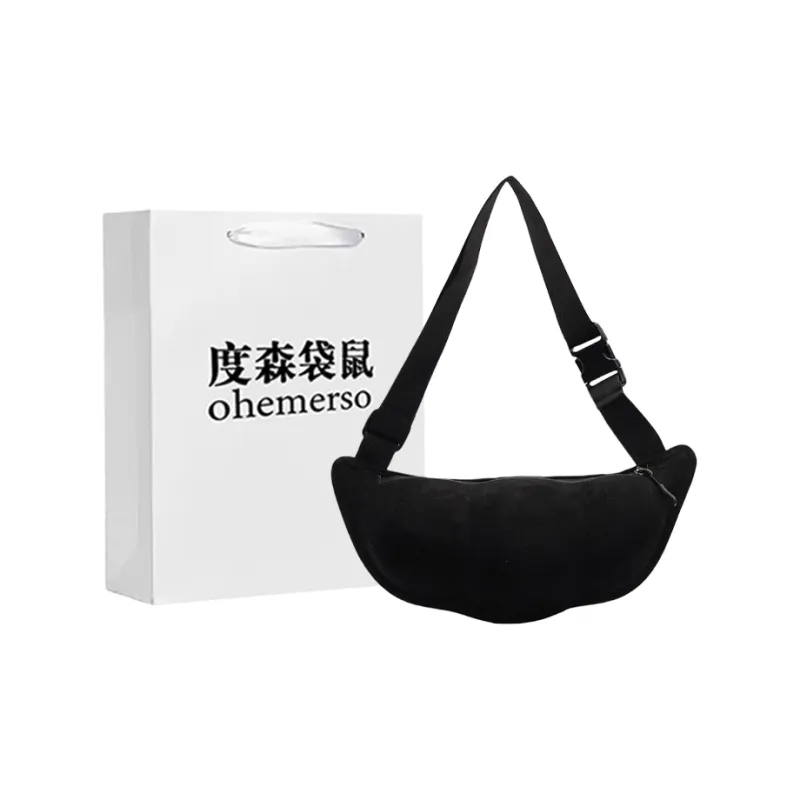 Dusen Kangaroo Velour Sling Bag Unisex Khaki/Green/Black-13