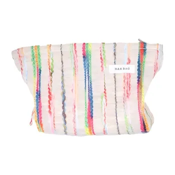 MITIANTU Yarn Dyed Woven Makeup Bag, Large Capacity Clutch, Portable Toiletry Bag, Travel Skincare And Makeup Bag