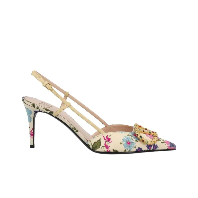 Valentino Slim Heel High Heels Women's Beige-1