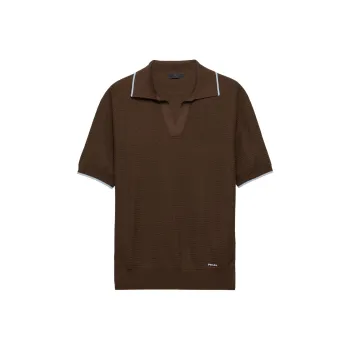 PRADA SS25 Polo Shirt Men's Chocolate