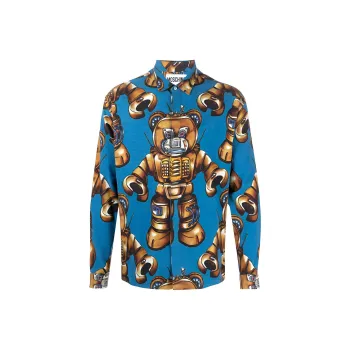 MOSCHINO Shirts Men Blue
