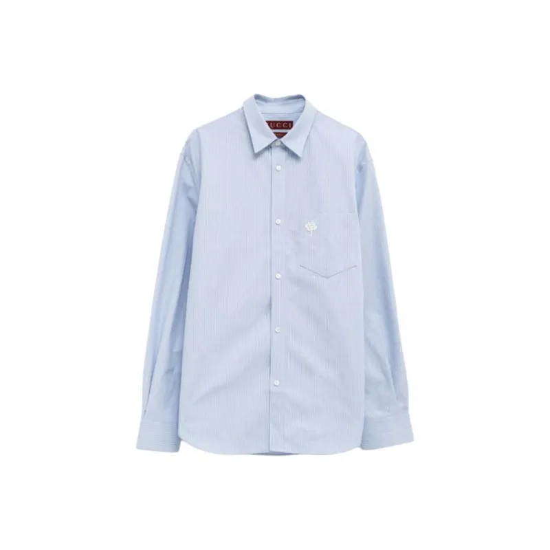 GUCCI Logo Embroidered Striped Shirt-0