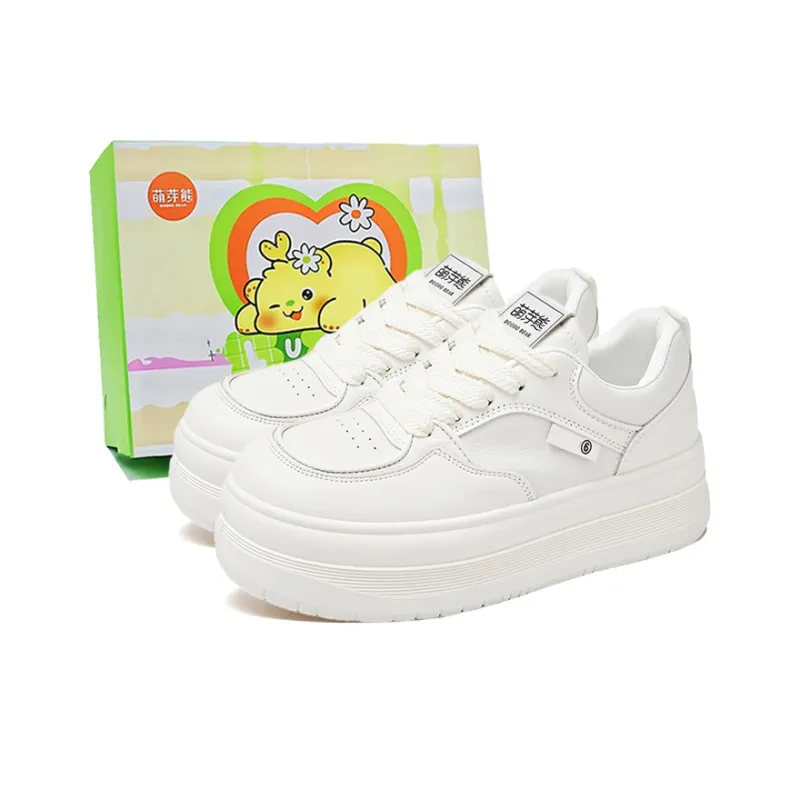 Budding Bear Slip Resistant, Abrasion Resistant, Lightweight, Height Increasing Low Top Skateboard Shoes Women's-7
