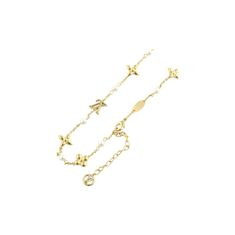 LOUIS VUITTON Metal, Resin, Pearl Necklaces Women's Gold-3