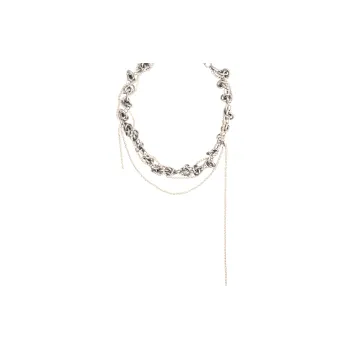 JUSTINE CLENQUET Swarovski Crystal Palladium-Plated Necklaces Women's Silver