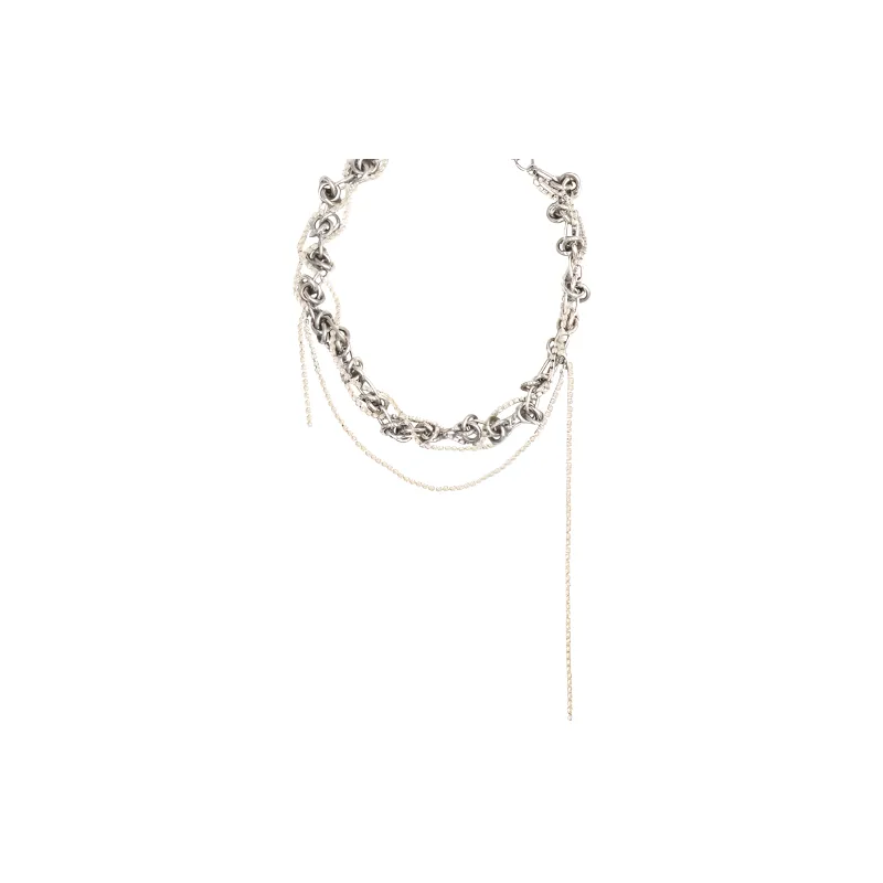 JUSTINE CLENQUET Swarovski Crystal Palladium-Plated Necklaces Women's Silver-0