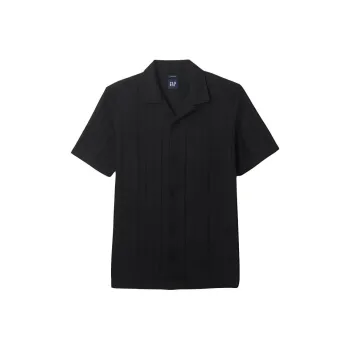 GAP Shirt Men's Dobby Stripe Black