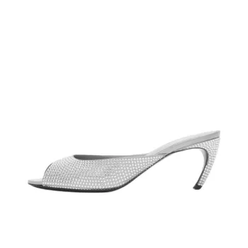 The Attico Slide Slippers 6.5cm Women's Silver