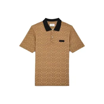 COACH Polo Shirt Men's Brown Yellow