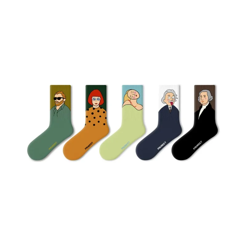 Primeet Mid Calf Socks Unisex 5 Pack-3