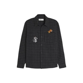 Hollister Shirt Men's Dark Gray Check