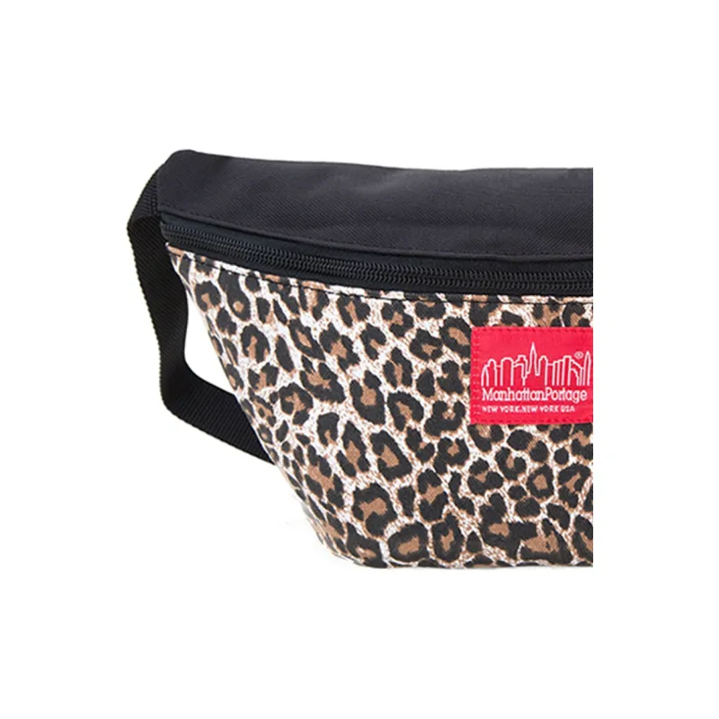 Manhattan Portage Waterproof Oil Wax Pure Cotton Fabric Small Sling Bag, Small Fanny Pack Unisex Leopard Print-3