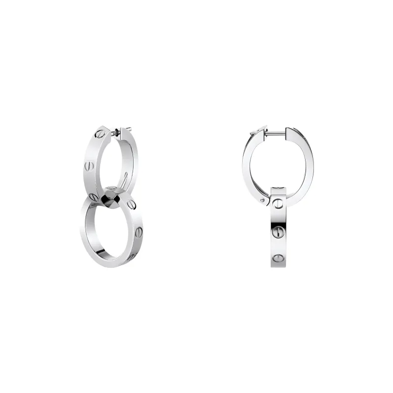 CARTIER 18K White Gold Earrings Women's Silver-1