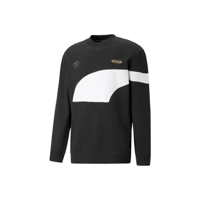 PUMA Soccer King Top Crew Sweatshirt Men's Black White-0