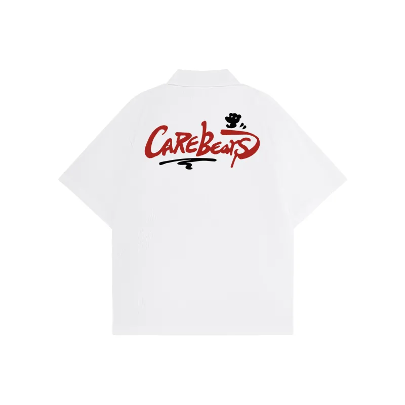 CAREBEARS Polo Shirt Unisex Black Print Red-4