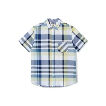 AIGLE MUJEUL Shirt Men's Citrus Orange Plaid