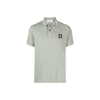STONE ISLAND Logo Patch Short Sleeved Polo Shirt