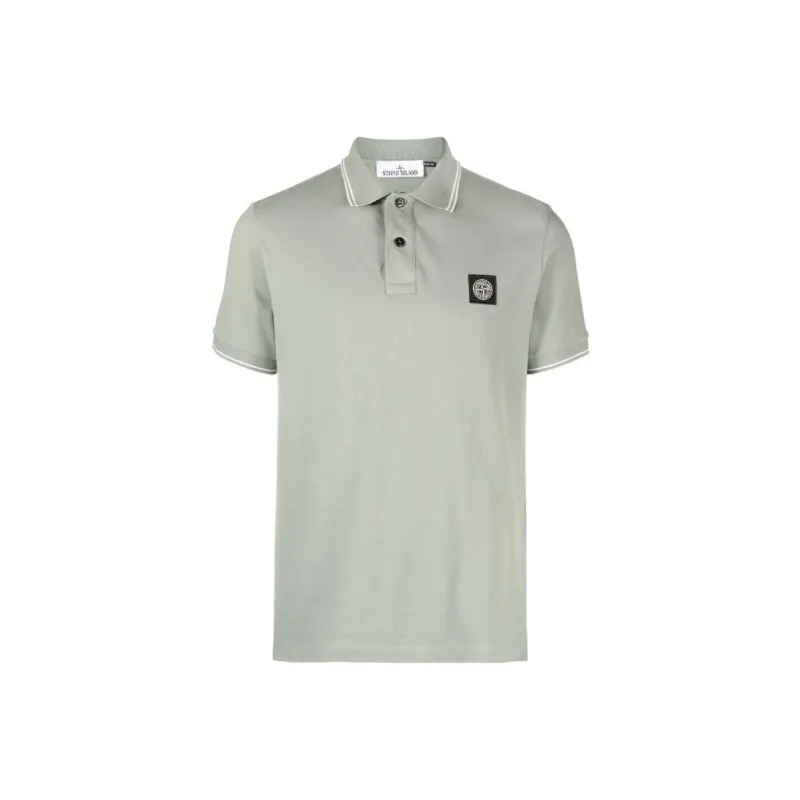 STONE ISLAND Logo Patch Short Sleeved Polo Shirt-0
