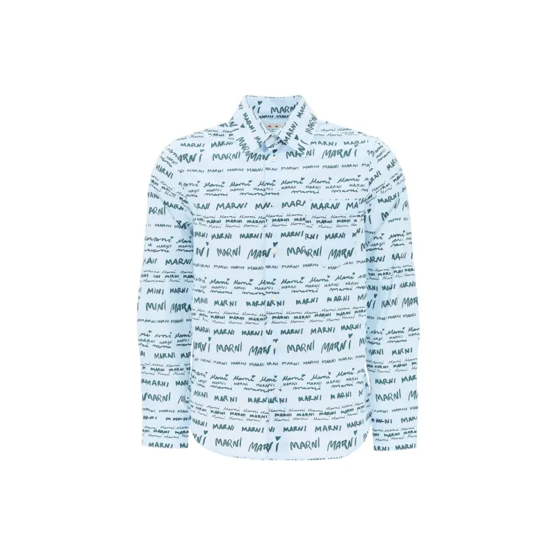 MARNI Allover Logo Printed Buttoned Shirt-0