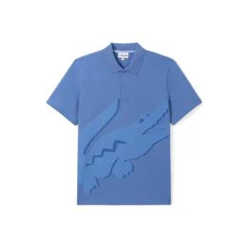LACOSTE Polo Shirt Men's Gray Blue