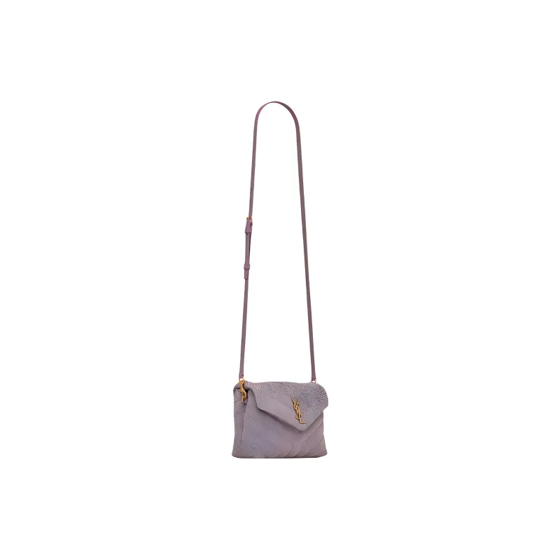 SAINT LAURENT Denim Fabric Cloud Bag Pillow Bag Chain Shoulder Bag Crossbody Bag Mini Women's Laila Purple/Light Purple-2