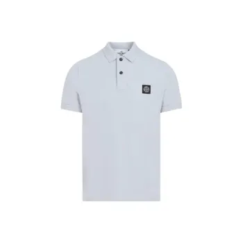 STONE ISLAND Logo Patch Short Sleeved Polo Shirt