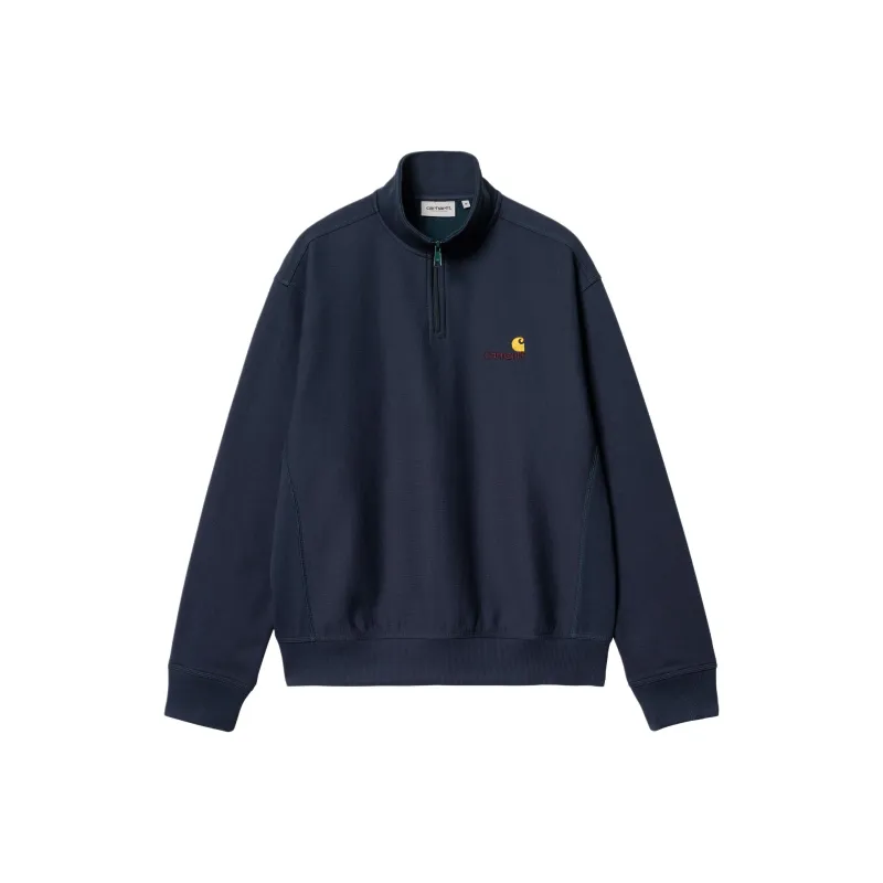 Carhartt WIP Half Zip American Script Crew Sweatshirt-0