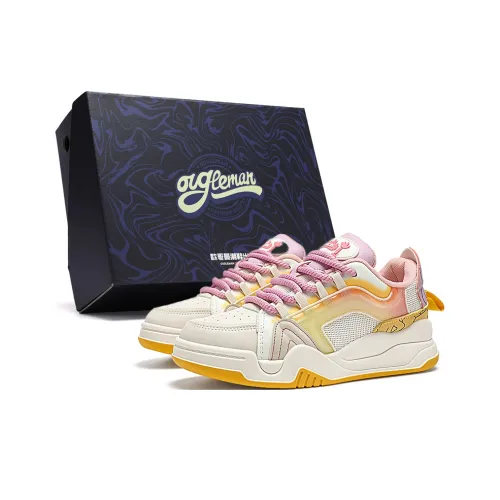 OUGLEMEN Slip Resistant Cushioning Impact Resistance Wear Resistant Low Top Skateboard Shoes Women's