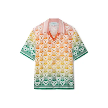 CASABLANCA Cuban Collar Short Sleeve Shirt