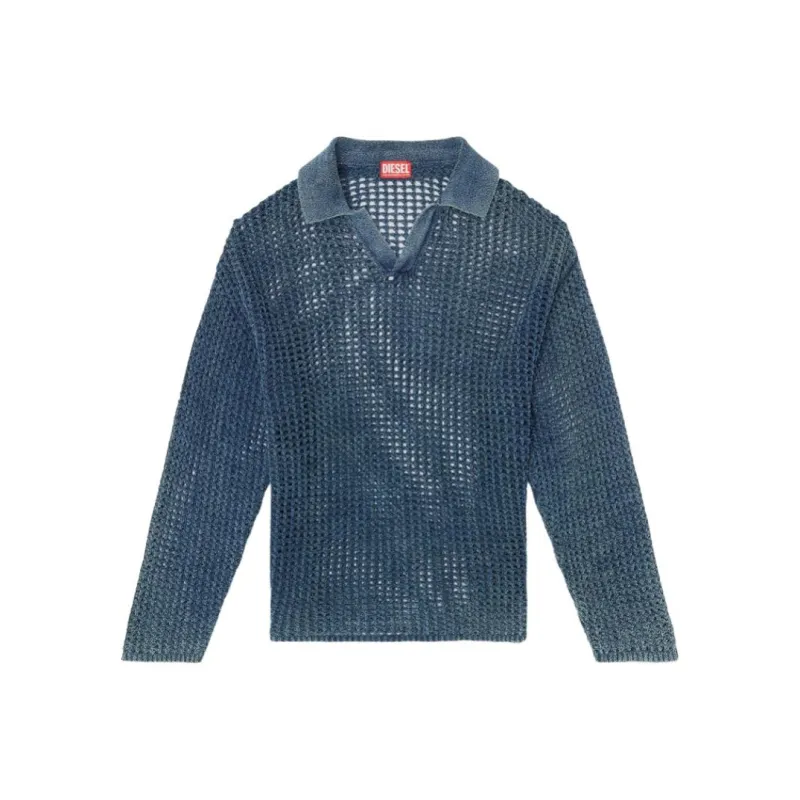 DIESEL K Squared Open Knit Polo Jumper-0
