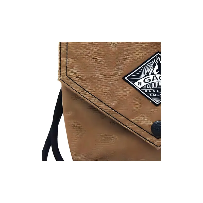 GAGA EQUIPMENT Nylon Fabric Envelope Bag, Crossbody Bag, Shoulder Bag Mini Unisex Camel-2