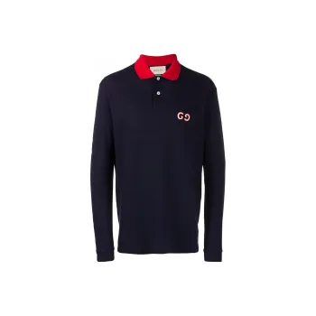 GUCCI FW22 Polo Shirt Men's Midnight Blue
