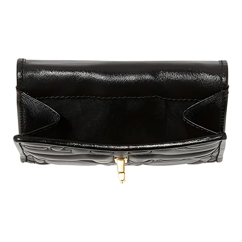 FERRAGAMO Cow Leather Wallet Small Size Women's Black-3