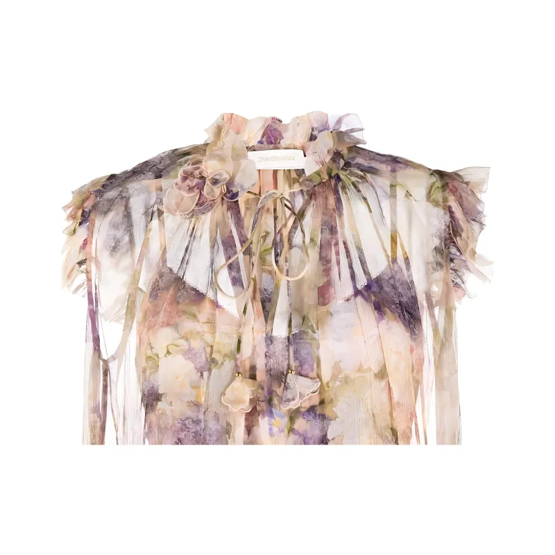Zimmermann Ruffled Trim Floral Printed Blouse-4