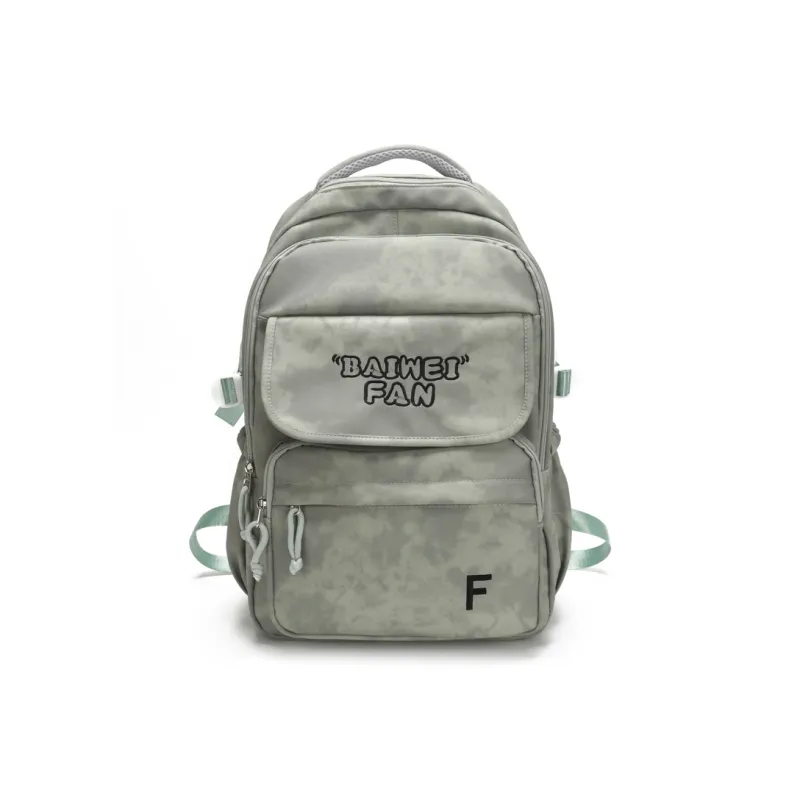XIANGSU Nylon Backpack Unisex White/Black/Red/Green-15