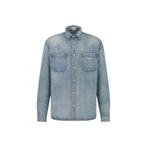 DIOR Collared Long Sleeve Denim Shirt